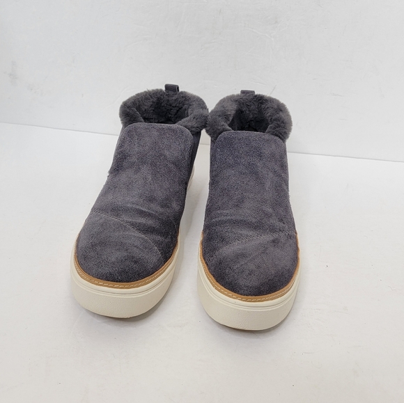 Toms Paxton Slip On Shoes Sneakers Suede Faux Shearling in Forged Iron Grey 8.5 - Picture 4 of 11